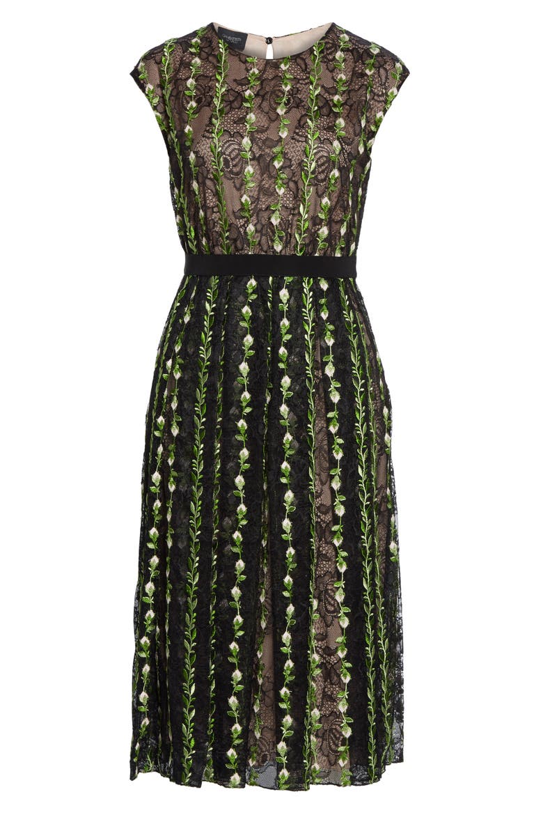 Floral Lace Cocktail Dress, Alternate, color, BLACK ROSES