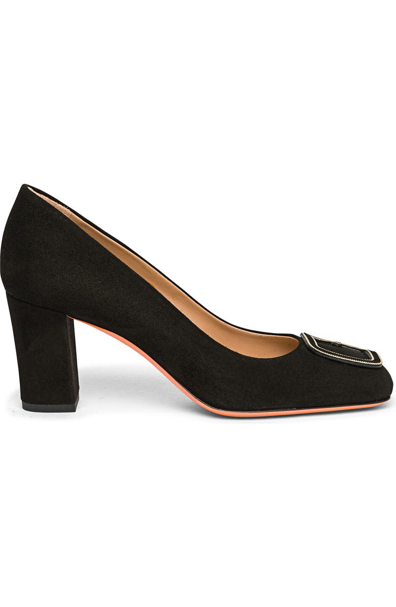 Santoni Suede High-Heel Pump, Main, color, Black
