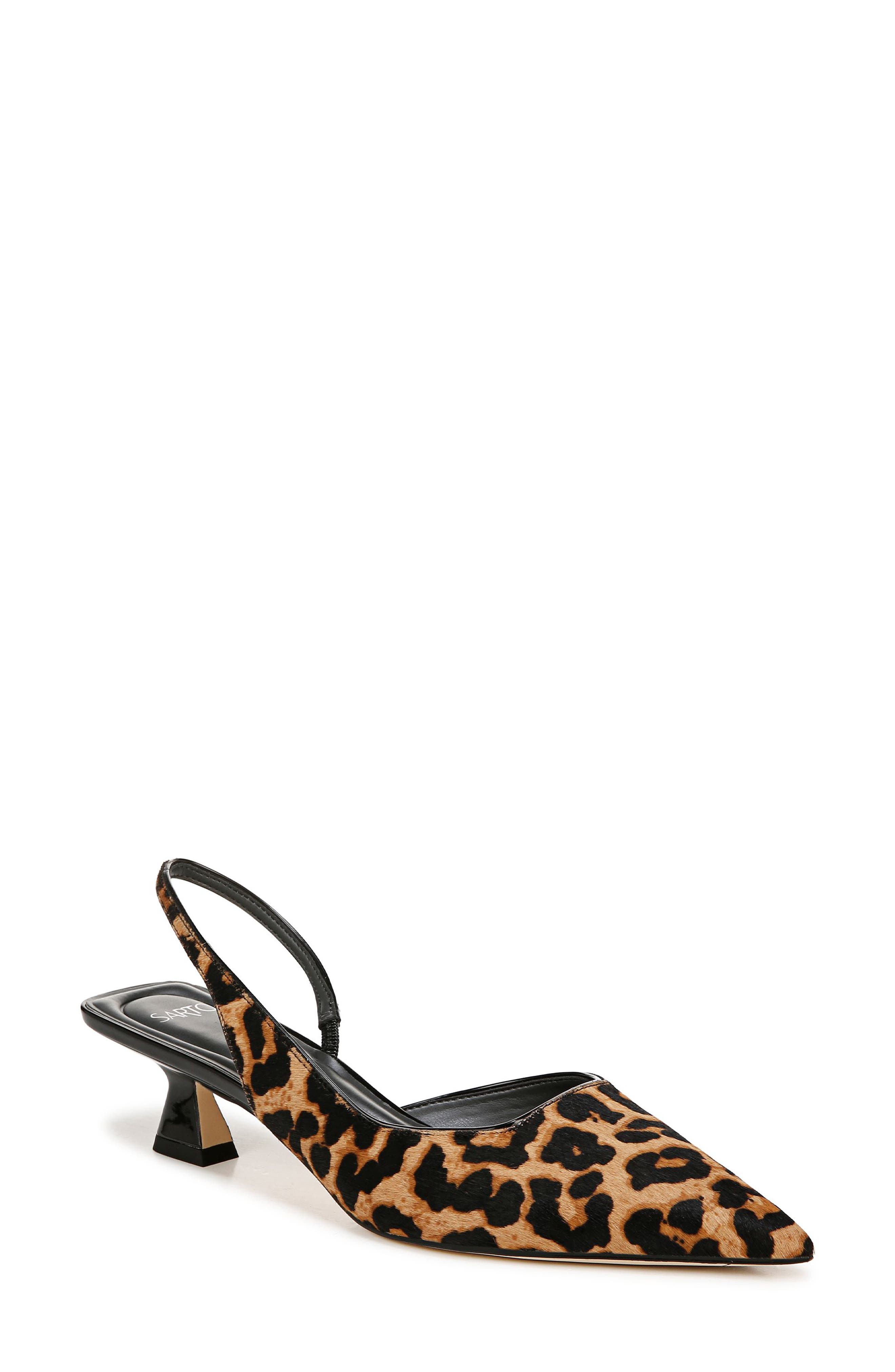 SARTO by Franco Sarto Devin Slingback Half D
Orsay Pointed Toe Kitten Heel Pump, Main, color, Brown