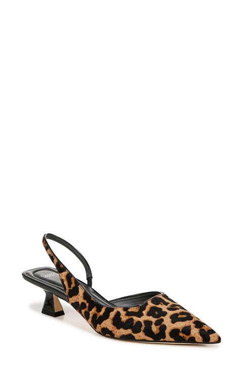 Devin Slingback Half D'Orsay Pointed Toe Kitten Heel Pump (Women)