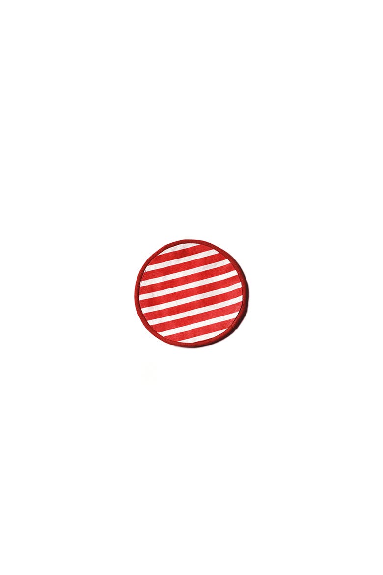 Red Stripe Round Cocktail Napkins Set of 4, Alternate, color, Red