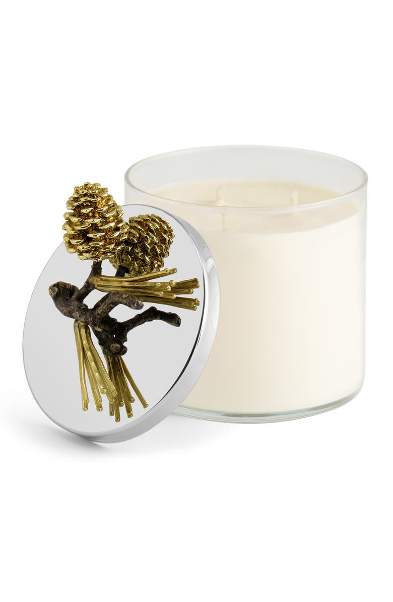 Michael Aram Pine Cone Three-Wick Scented Candle, Main, color, Silver/ Gold