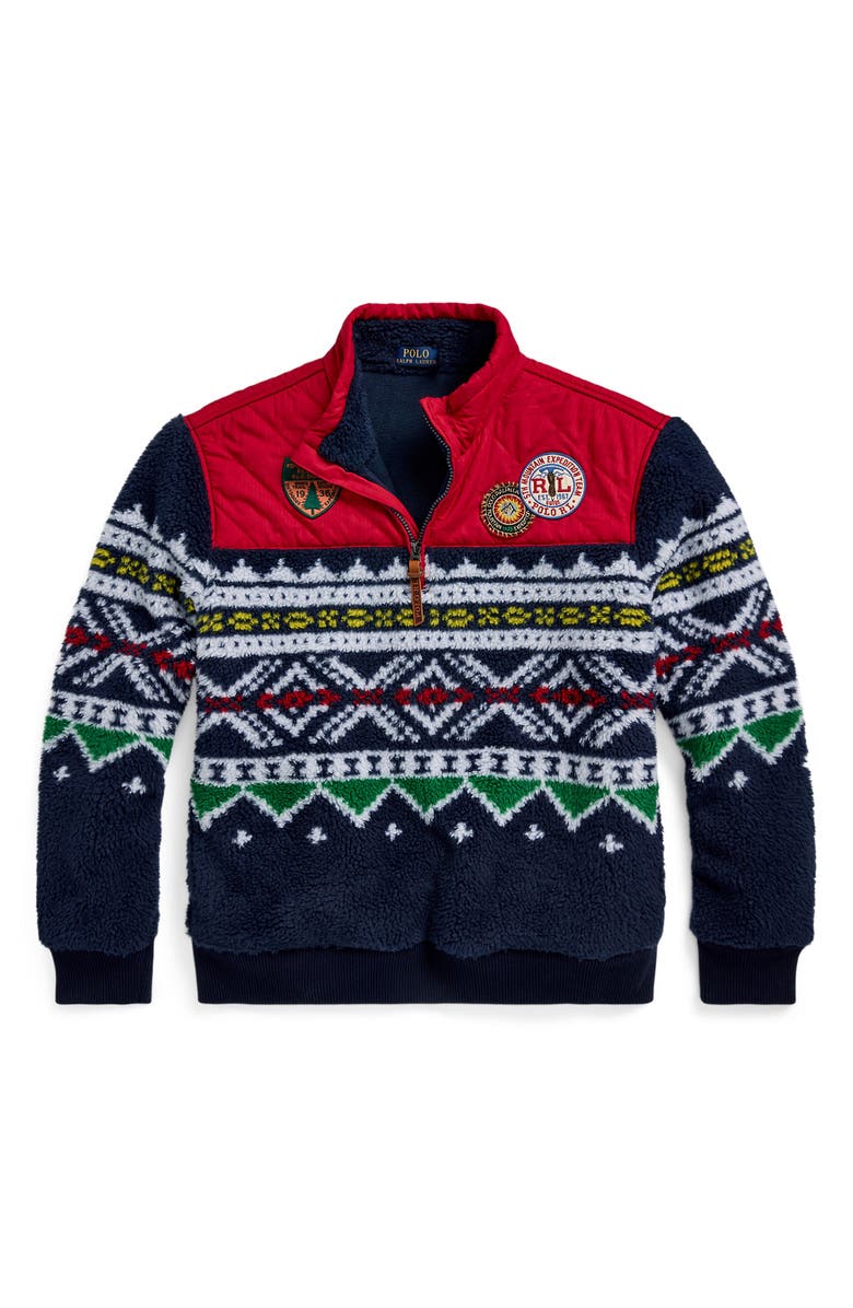 Polo Ralph Lauren High Pile Fleece Hybrid Pullover, Alternate, color,