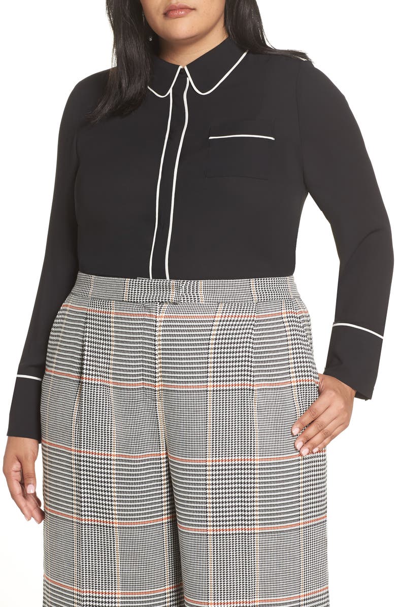 Halogen<sup>®</sup> x Atlantic-Pacific Hidden Placket Blouse, Main, color, 