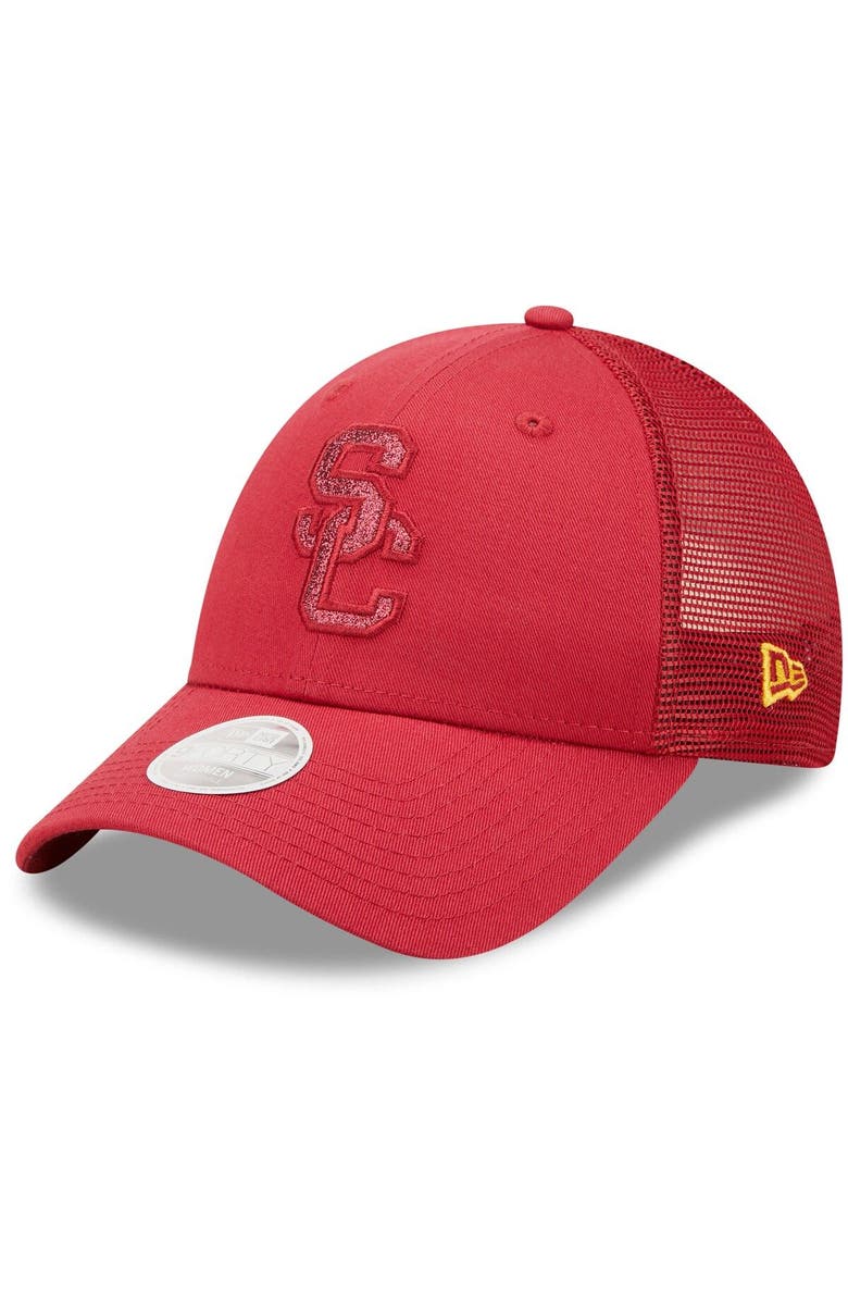 New Era Women's New Era Cardinal USC Trojans 9FORTY Logo Spark Trucker Snapback Hat, Main, color,