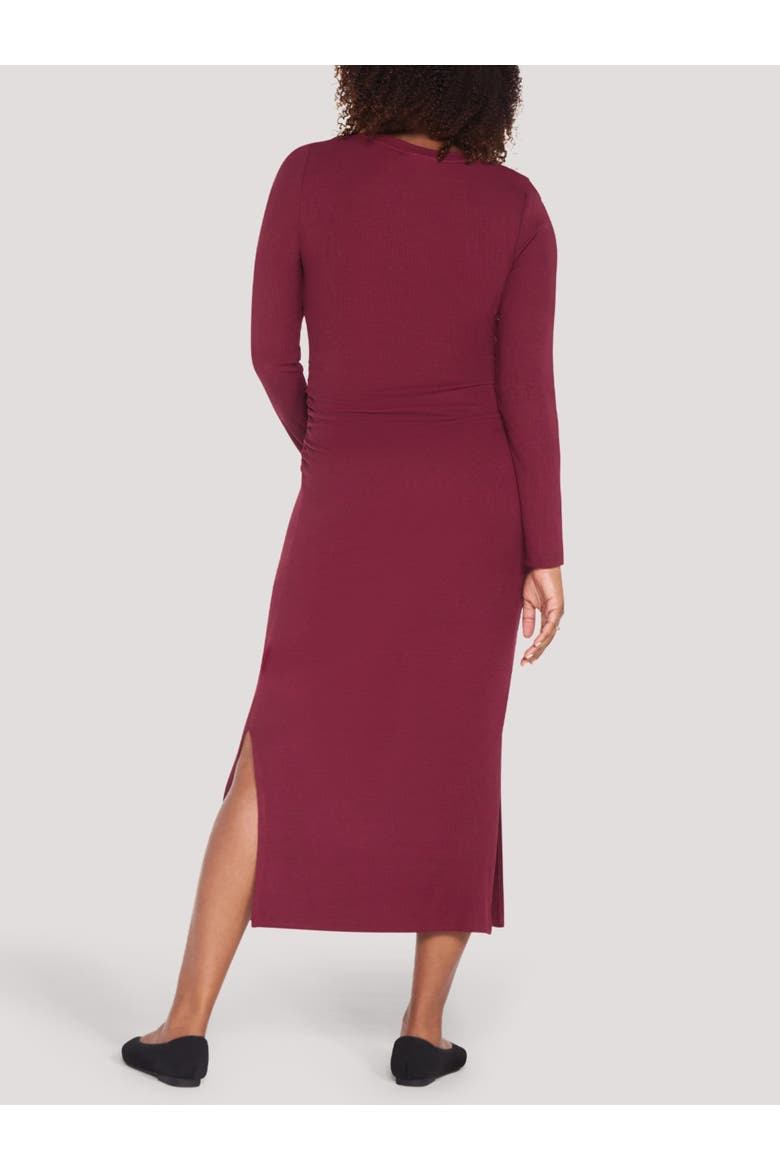 Envelope Neck Long Sleeve Maxi Dress, Alternate, color, Zinfandel
