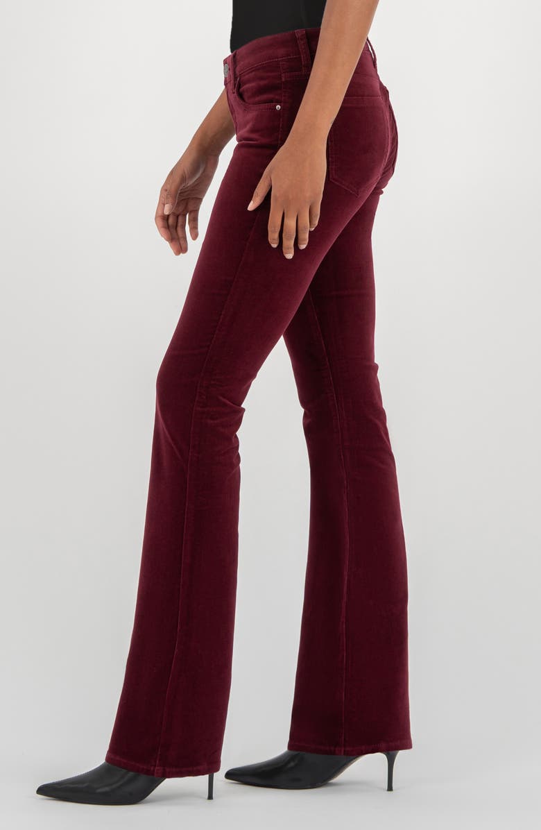 KUT from the Kloth Natalie Mid Rise Bootcut Corduroy Pants, Alternate, color, Dark Cherry