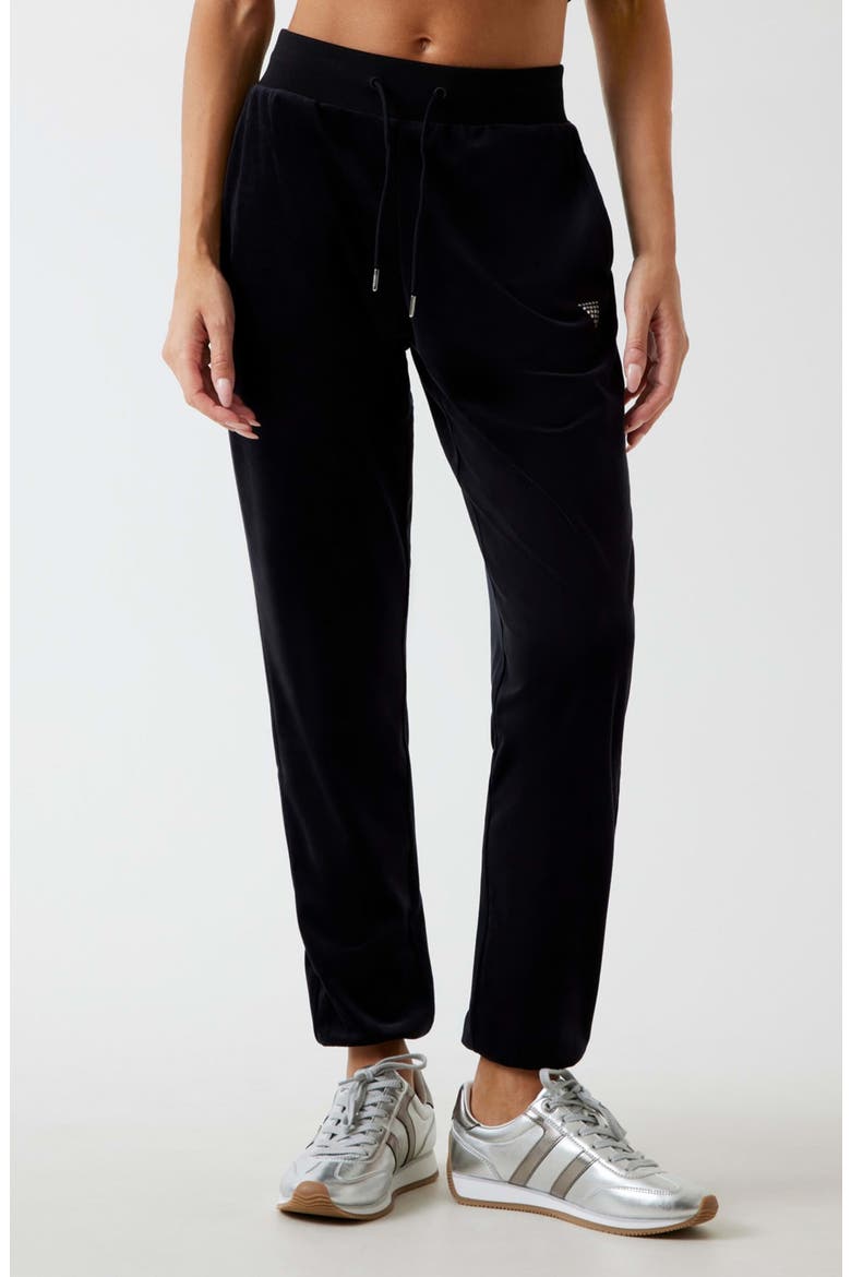 Velvet Joggers, Main, color, BLACK-BLACK
