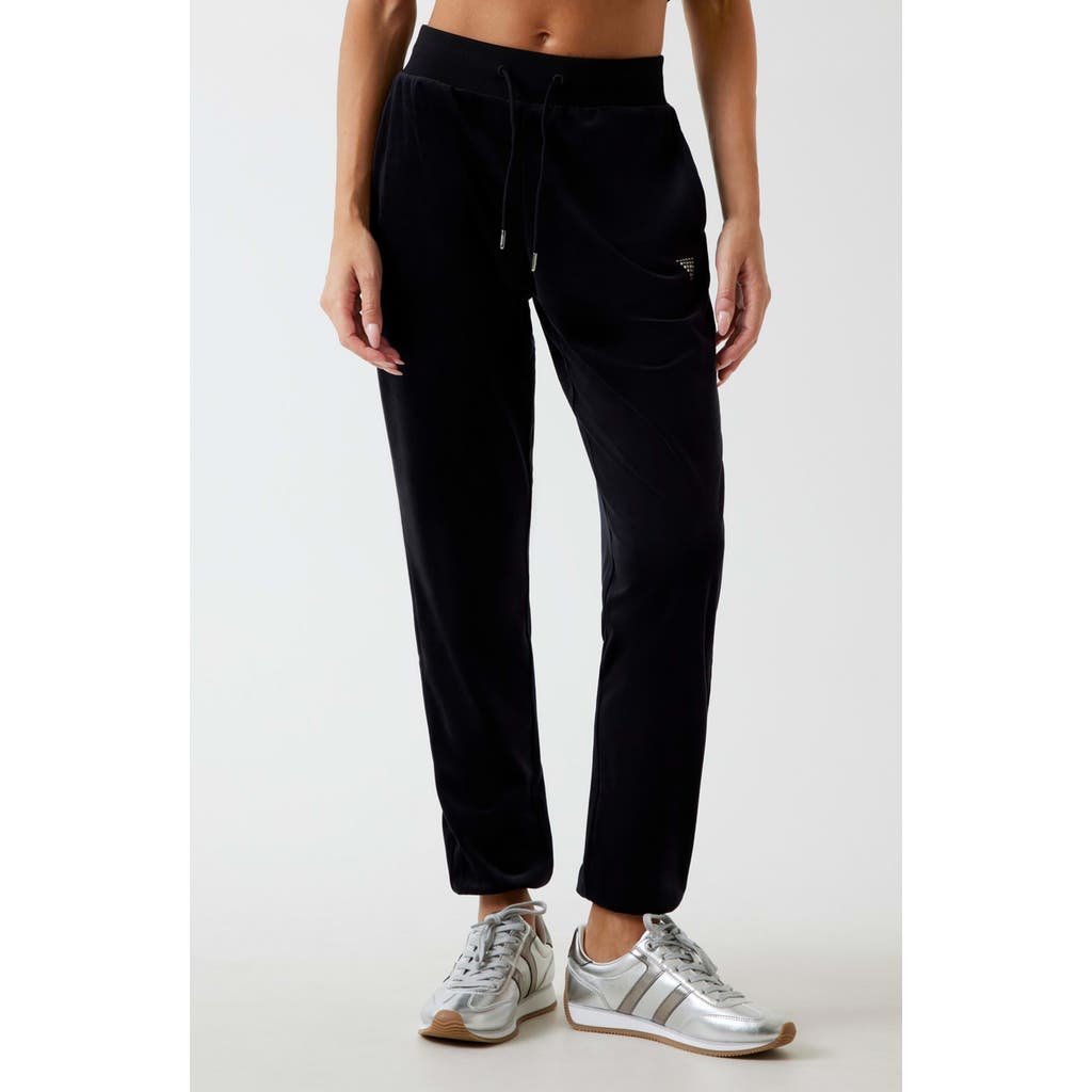 Guess Velvet Joggers In Black