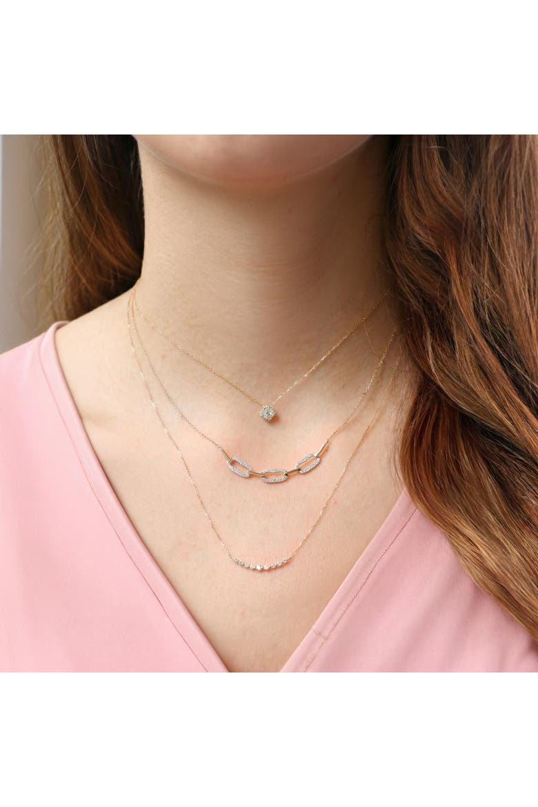 Diamond Chain Link Bar Necklace, Alternate, color, Yellow Gold