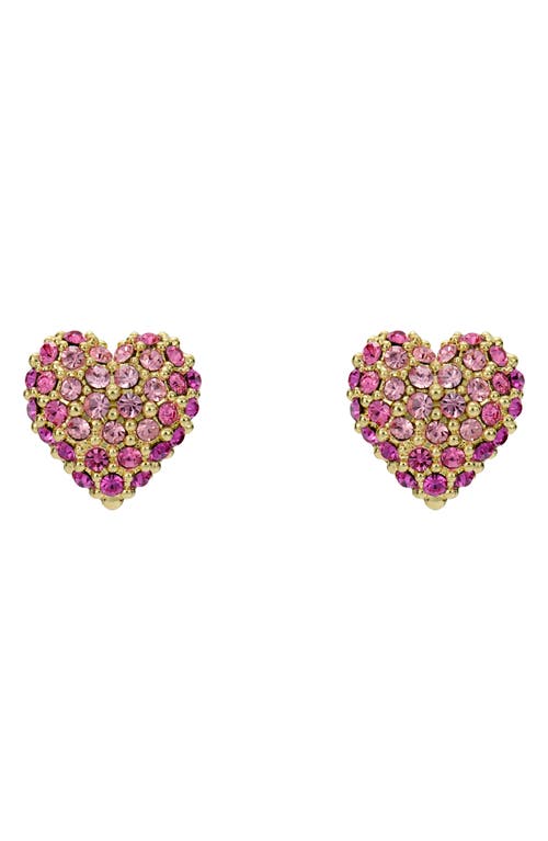 Ted Baker Adoraa Pavé Crystal Sweetheart Stud Earrings In Gold Tone/lt Pink Crystal