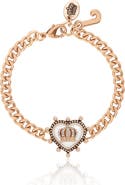 Juicy Couture Gold-Tone Chain Bracelet with Crown Heart Charm