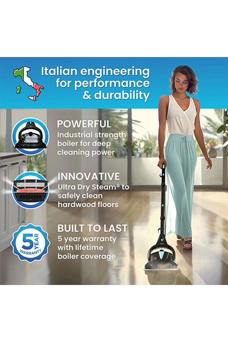 Vapour Pro 20-Piece All-in-One Steam Mop, Alternate, color, Black