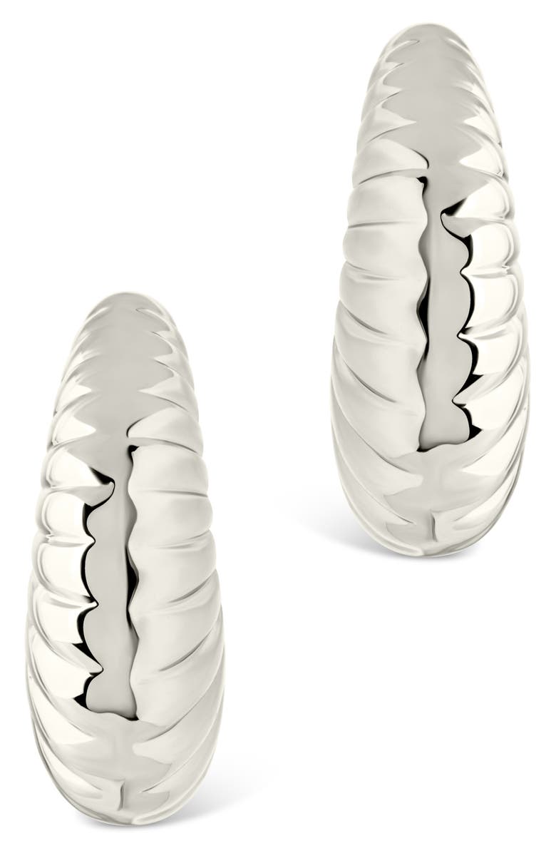 Sterling Forever Bryce Croissant Drop Earrings, Alternate, color, Silver