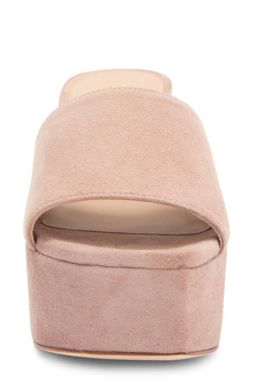 Stuart Weitzman Square High Suede Platform Sandals In Fawn