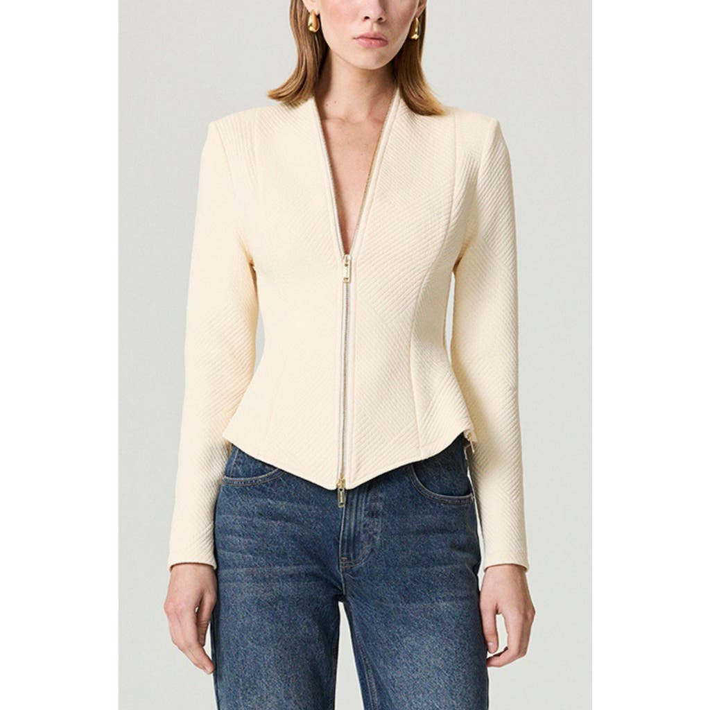 Nocturne Zippered Blouse In Neutral