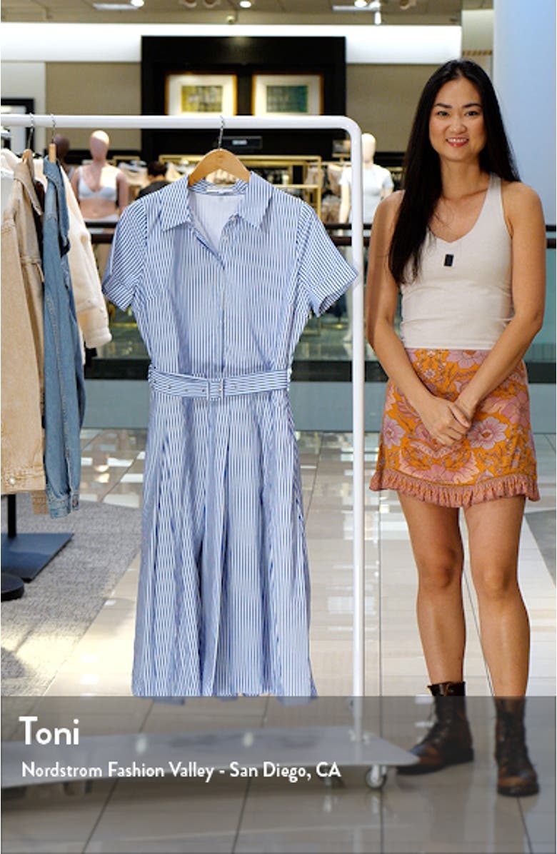 Stripe Belted Shirtdress, sales video thumbnail