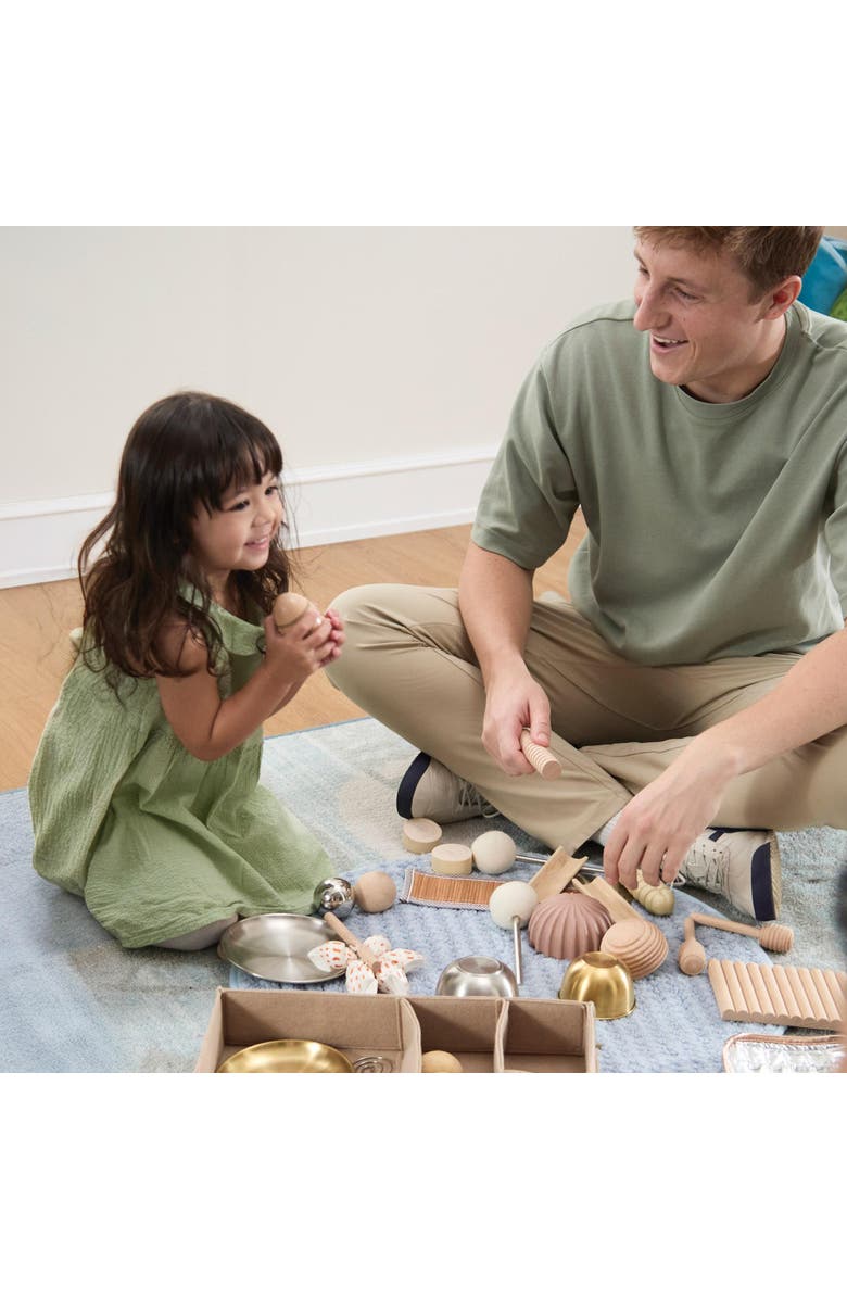 Kaplan Early Learning Company Sound Play Toddler Loose Parts STEM Kit - 34 Pieces, Alternate, color, Beige