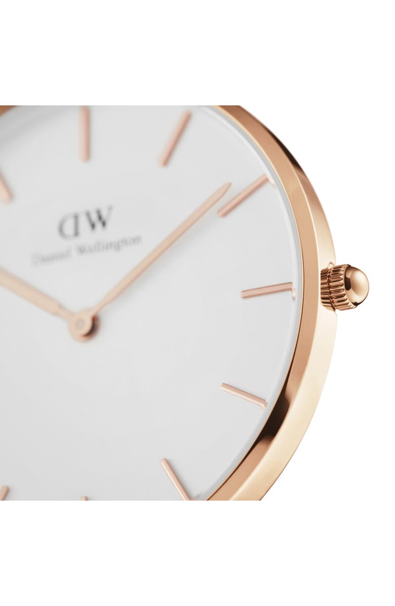 Daniel Wellington Petite Ashfield Mesh Strap Watch, 36mm, Alternate, color, Rose Gold/ White