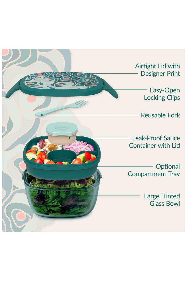 All-in-One Glass Salad Container, Alternate, color, GREEN
