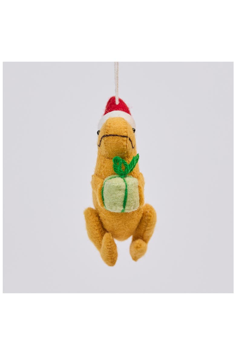 Christmas T. Rex Claus Ornament, Alternate, color, ORANGE