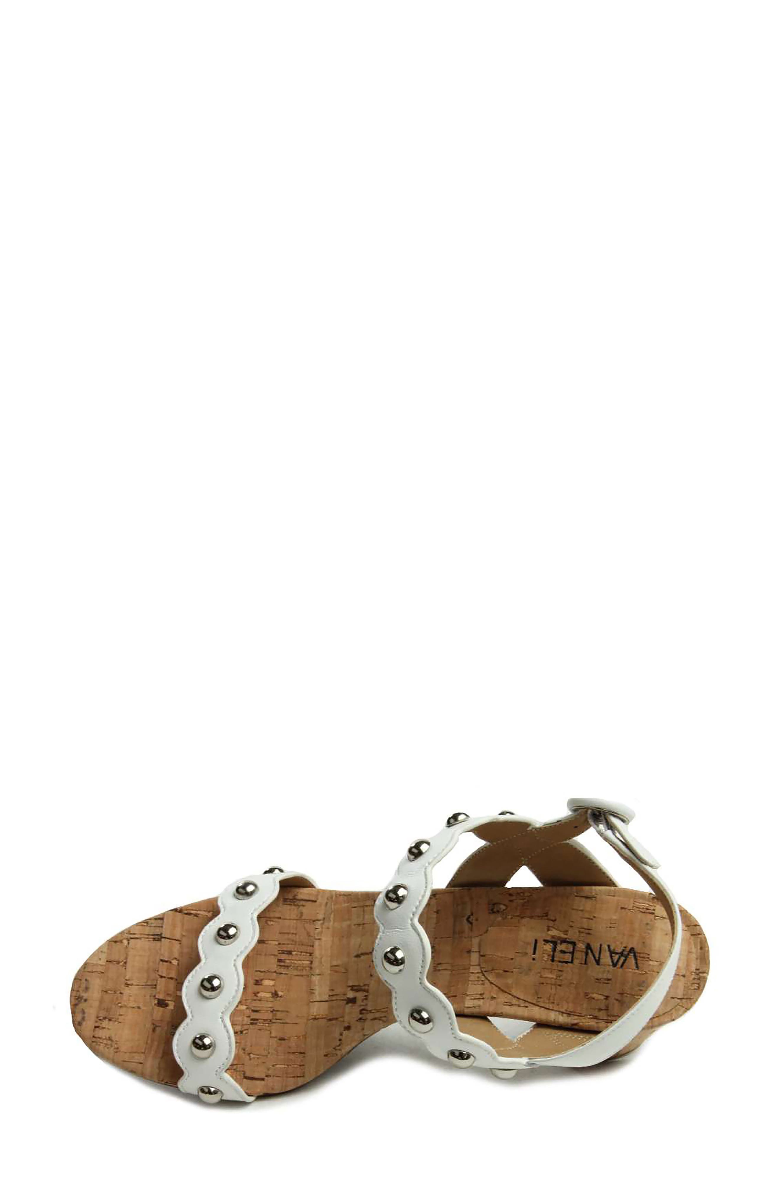 Mavis Studded Scalloped Sandal, Alternate, color, WHITE SUEDE