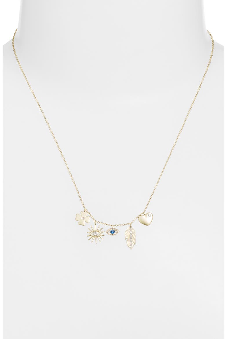 Symbol Charm Necklace, Alternate, color, YELLOW