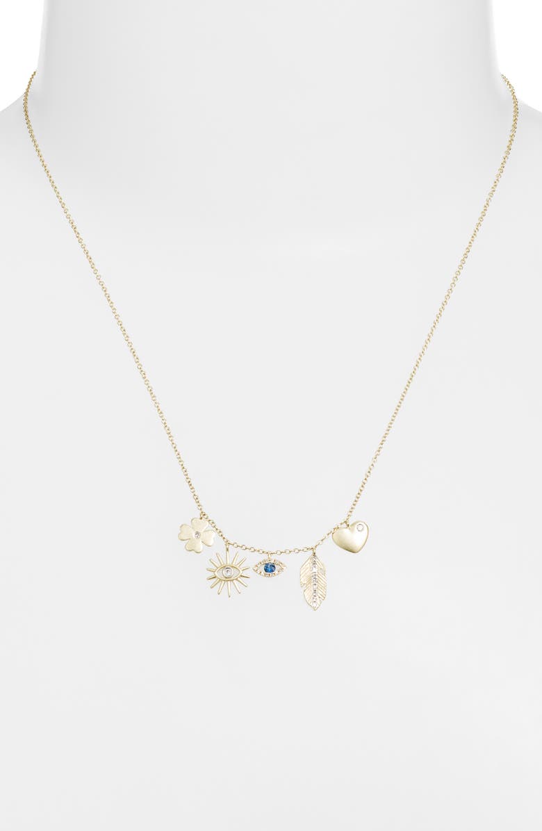 Meira T Symbol Charm Necklace, Alternate, color, Yellow