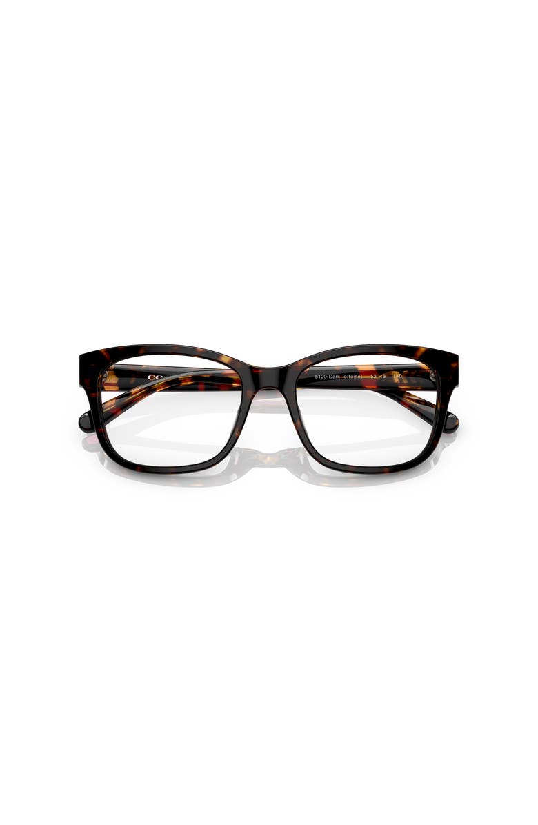 COACH 53mm Square optical glasses, Alternate, color, Tortoise