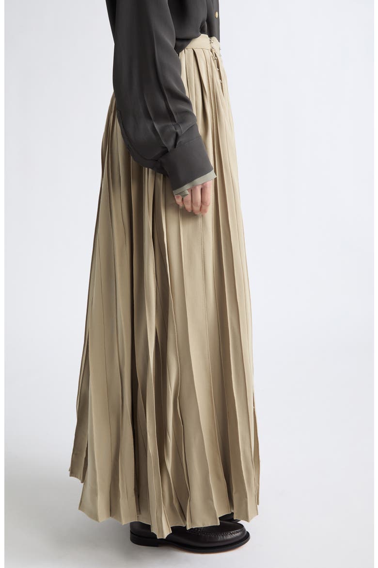 Pleated Wool Blend Maxi Skirt, Alternate, color, BEIGE WOOL