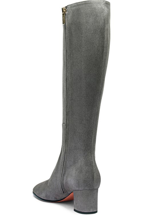 Santoni Suede Low-heel Boot In Gray