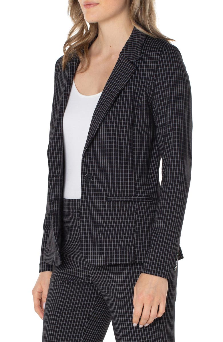 Liverpool Los Angeles Grid Fitted Blazer, Alternate, color, 
