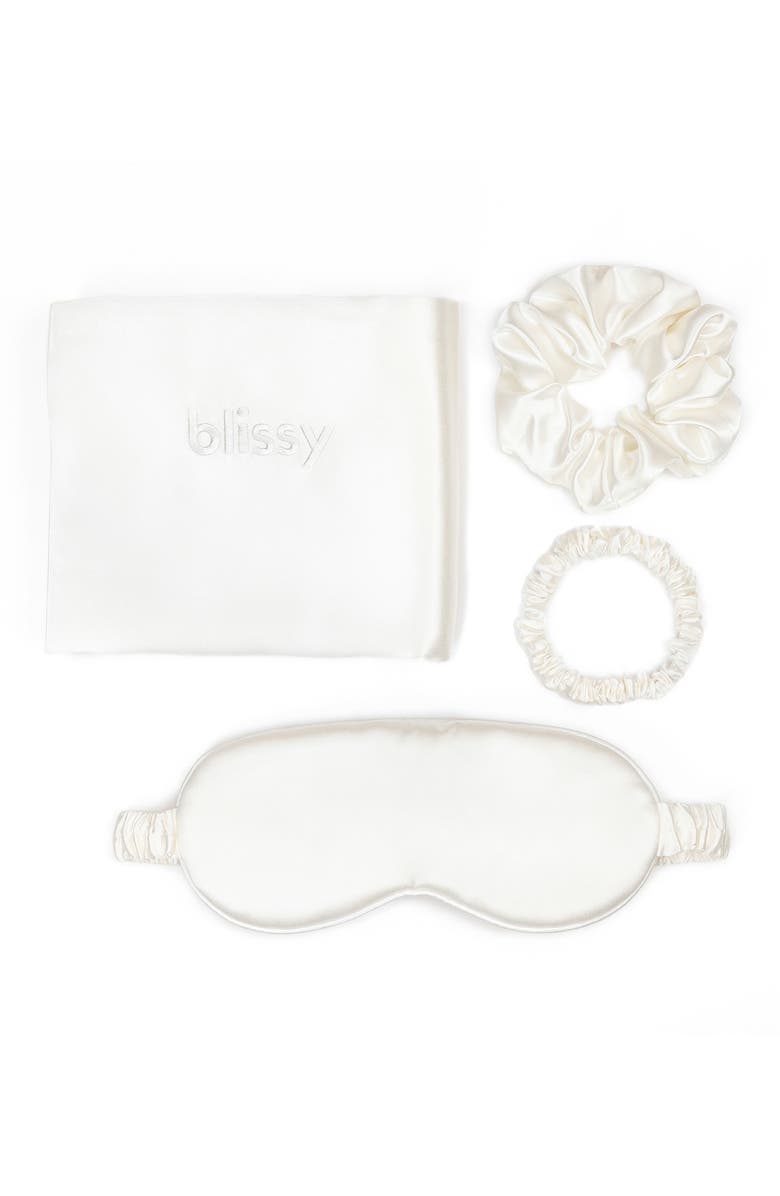 BLISSY Mulberry Silk Dream Set, Main, color, Off White