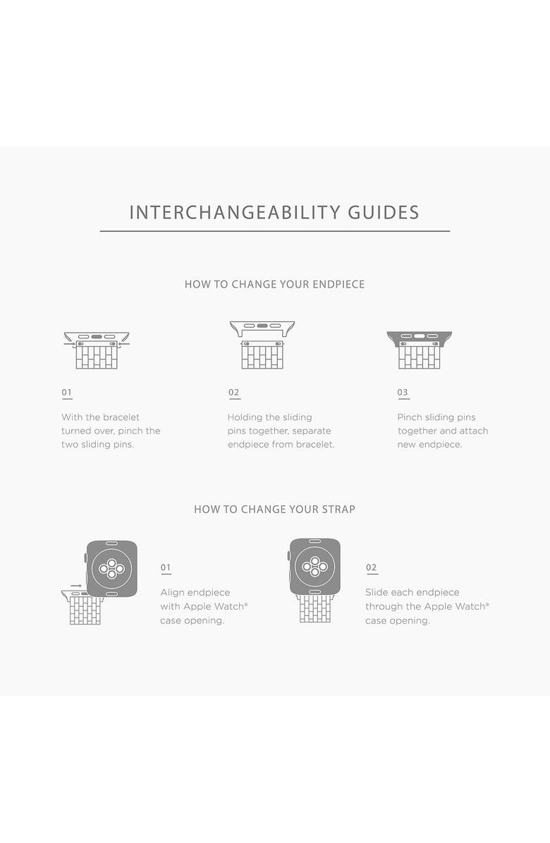 MICHELE Silicone Apple Watch<sup>®</sup> Watchband, Alternate, color, Gray / Silver