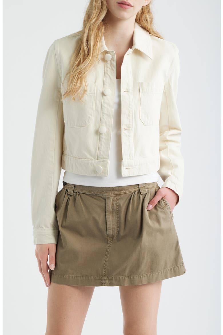 The Crop Denim Jacket, Main, color, SHELL