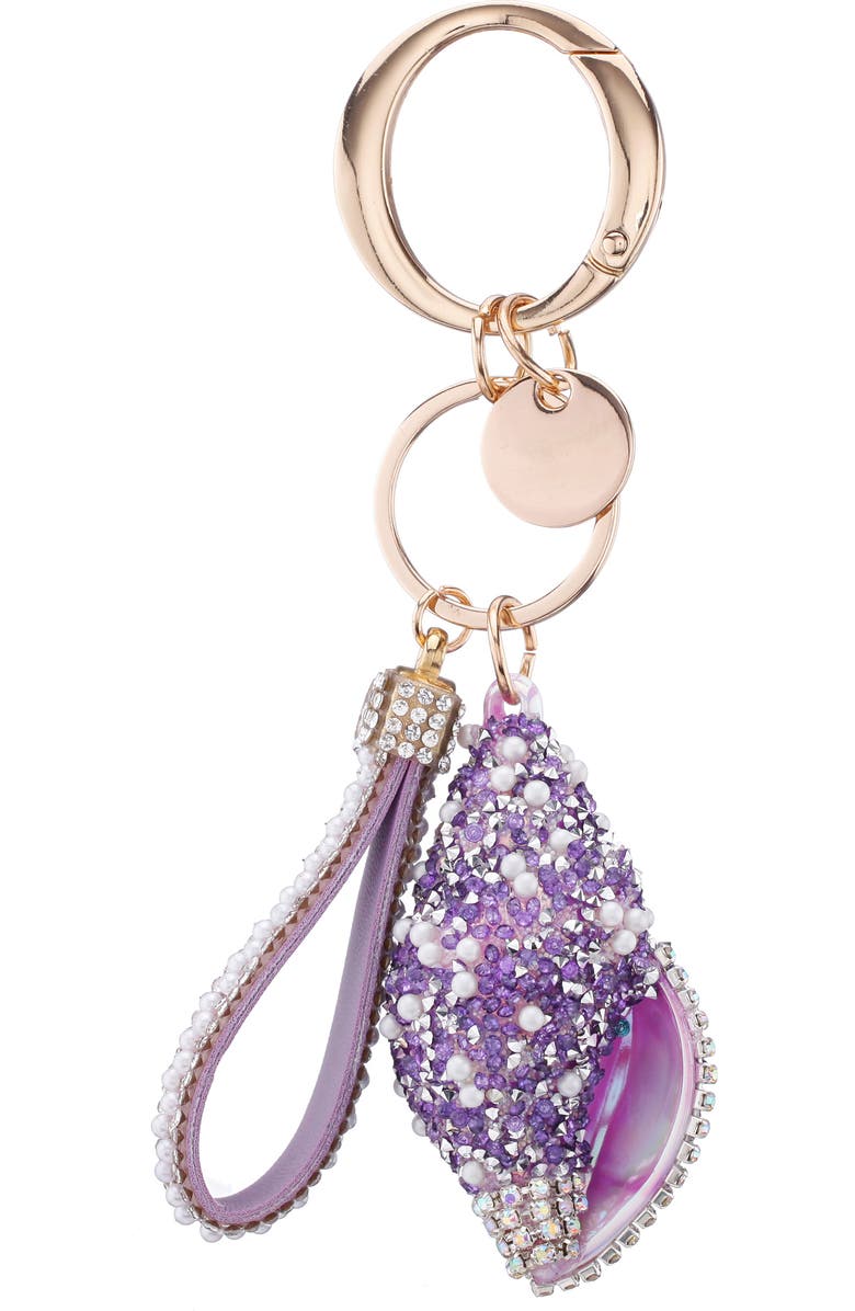 Nina Conch Shell Bag Charm, Main, color, Lilac