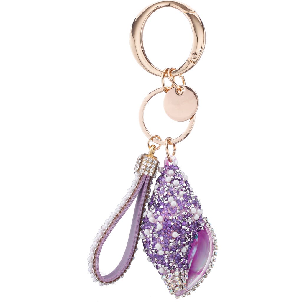 Nina Conch Shell Bag Charm In Purple