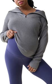 Ingrid & Isabel Quarter Zip Maternity Sweater