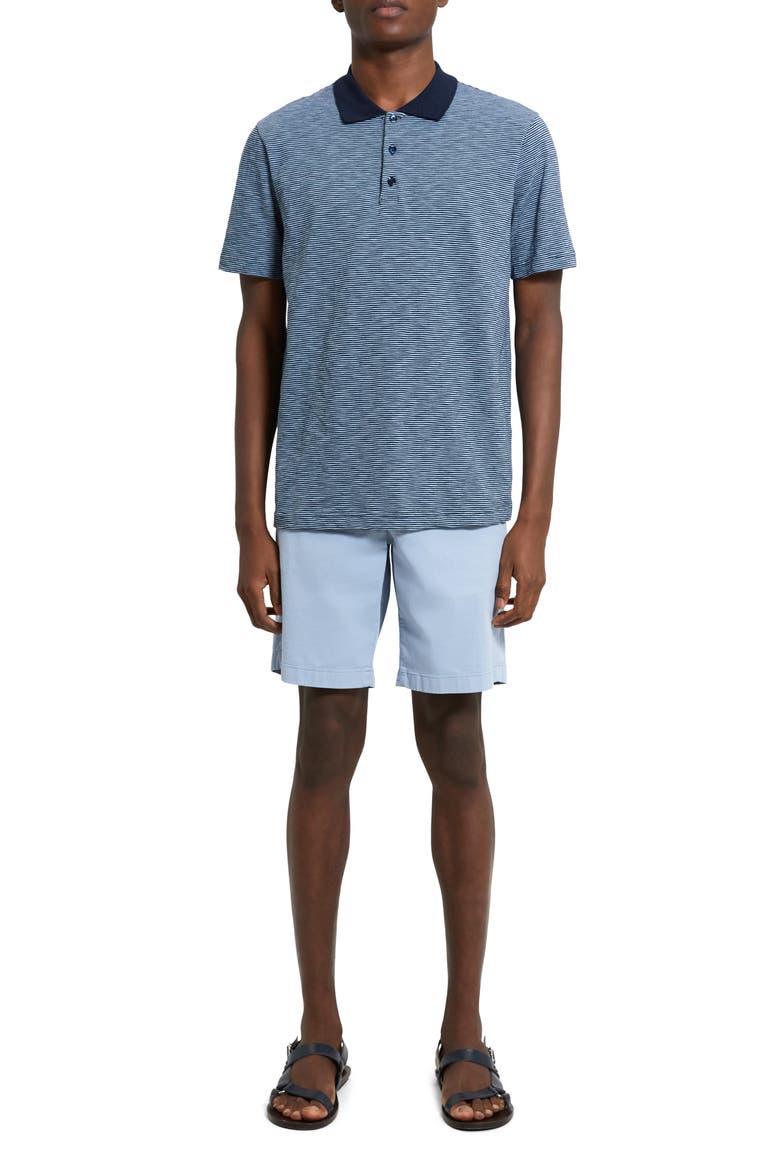 Bron Stripe Cosmos Slub Cotton Polo, Alternate, color, BALTIC/ HERON - 0RY
