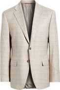 Canali Siena Regular Fit Windowpane Plaid Super 150s Wool Sport Coat