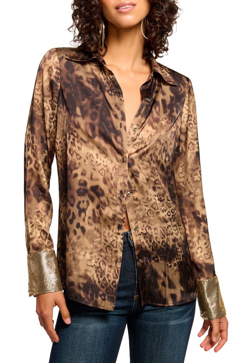 Ramy Brook Chrystal Leopard Shirt, Main, color,
