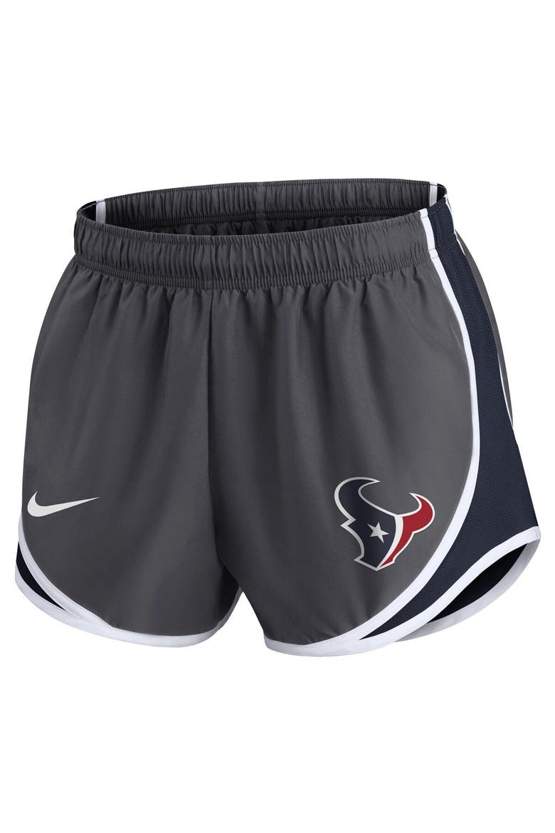 Women's Nike Charcoal Houston Texans Logo Performance Tempo Shorts, Alternate, color, Charcoal