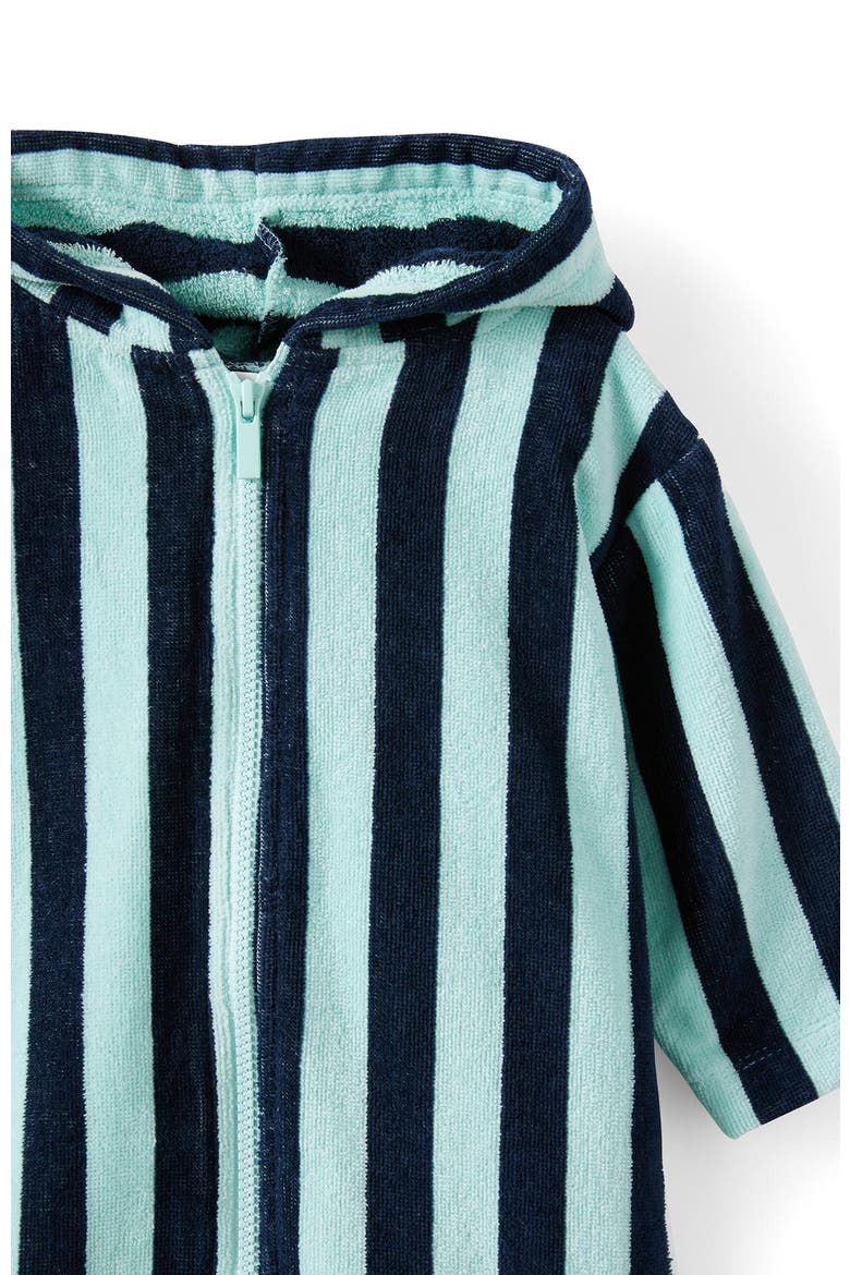 Kid's Baby Zip Through Hooded Towel, Alternate, color, Squid Ink Aquamarine Bold