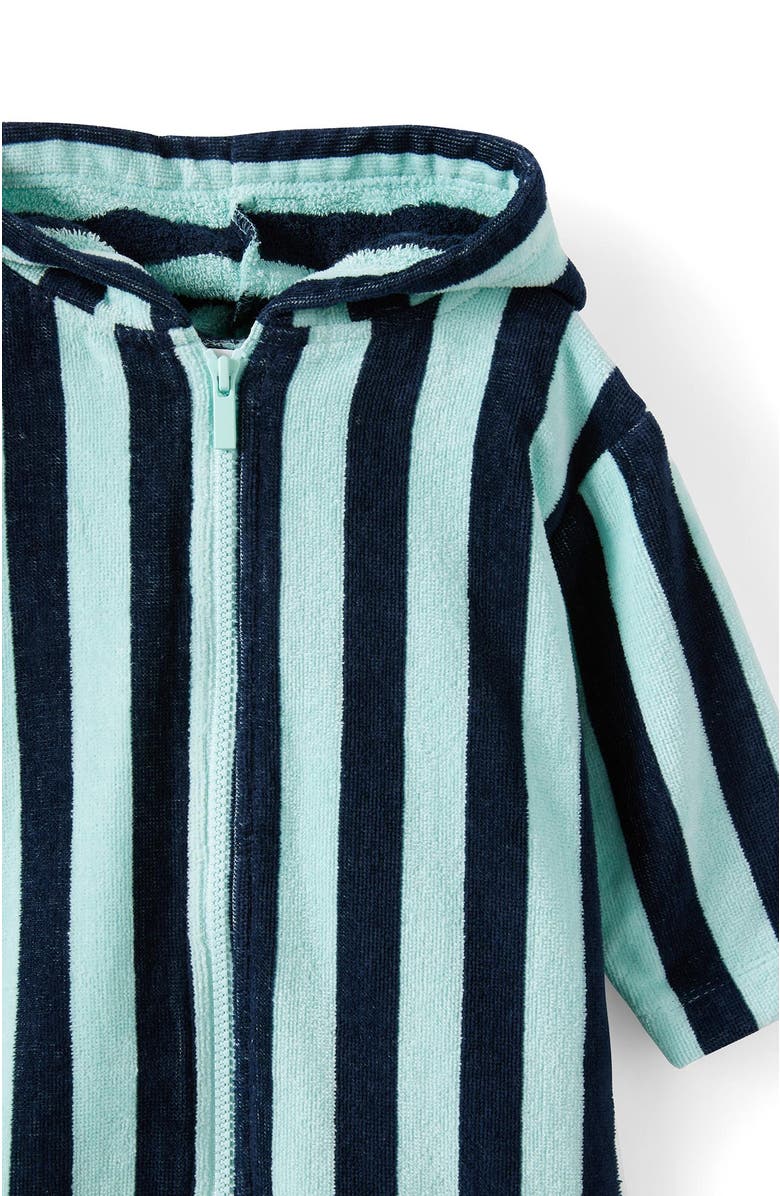 Cotton On Kids Kid's Baby Zip Through Hooded Towel, Alternate, color, Squid Ink Aquamarine Bold