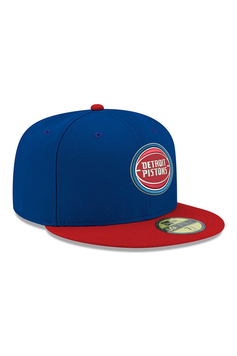 Men's New Era Blue Detroit Pistons Official Team Color 2Tone 59FIFTY Fitted Hat, Alternate, color, BLUE