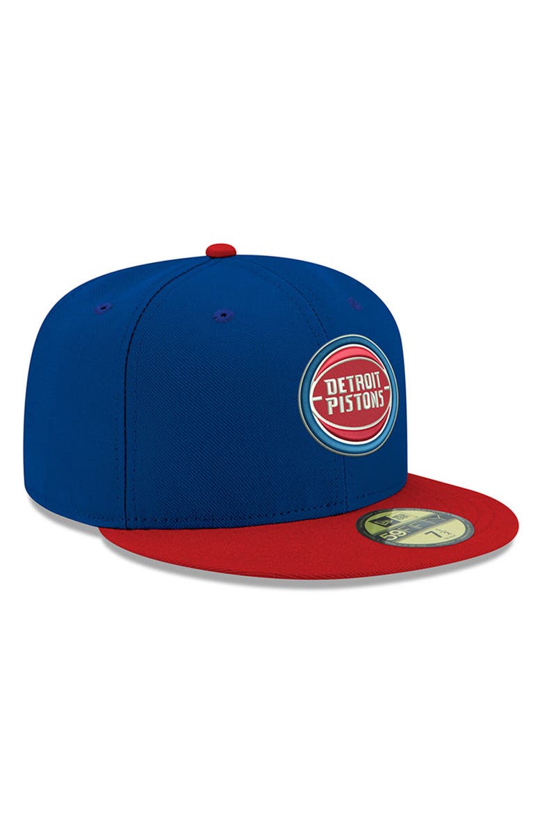 New Era Men's New Era Blue Detroit Pistons Official Team Color 2Tone 59FIFTY Fitted Hat, Alternate, color, Blue