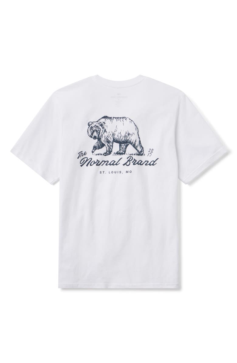 The Normal Brand Illustrated Bear Graphic T-Shirt, Alternate, color, White