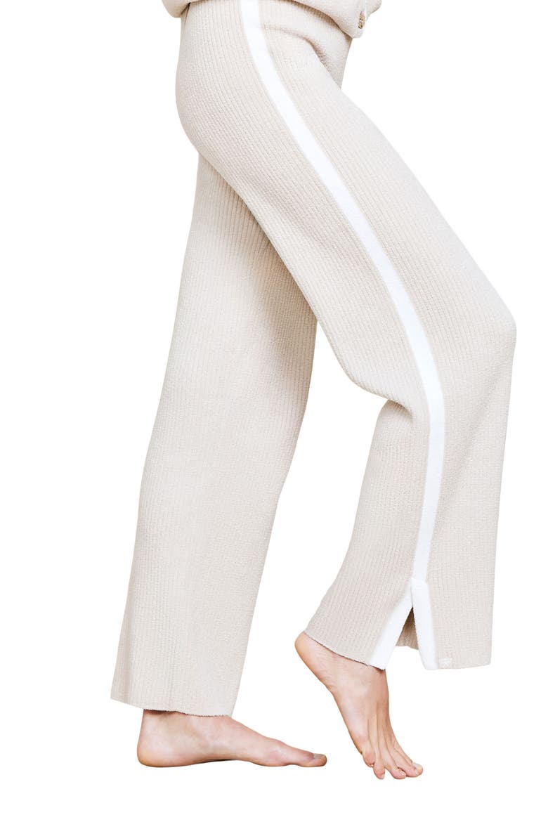CozyChic® Ultra Lite® Contrast Rib Pajama Pants, Alternate, color, STONE/ PEARL
