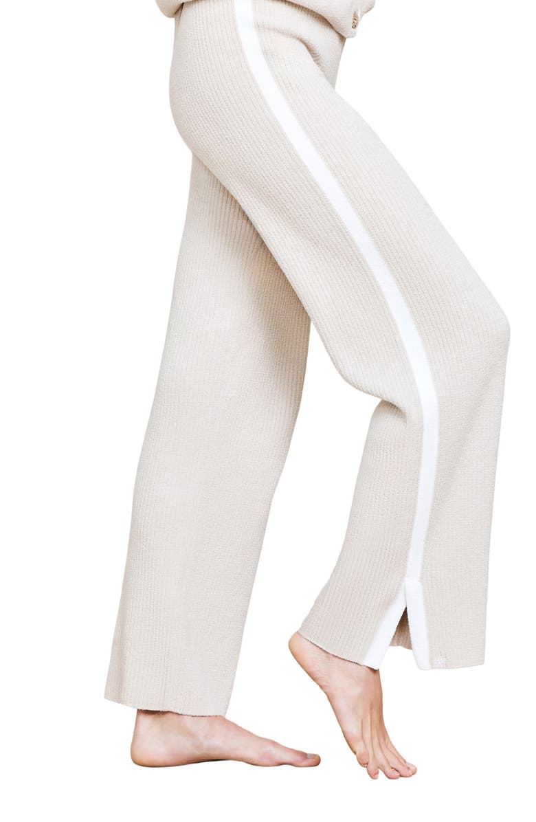 Barefoot Dreams<sup>®</sup> CozyChic<sup>®</sup> Ultra Lite<sup>®</sup> Contrast Rib Pajama Pants, Alternate, color, Stone/ Pearl
