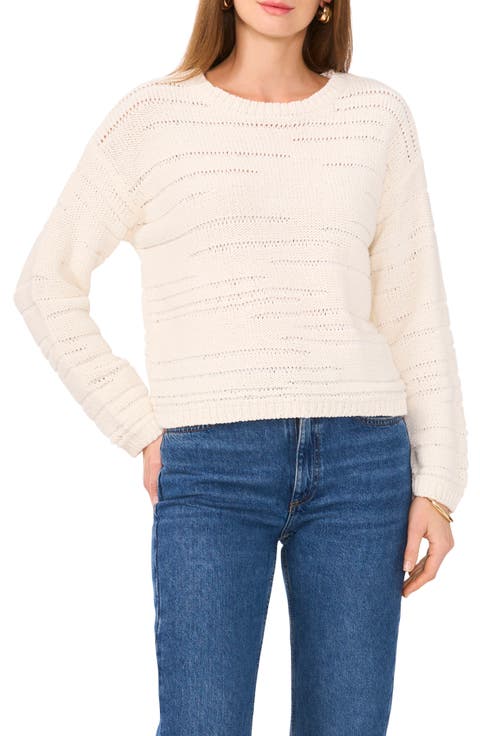 Pointelle Crewneck Sweater